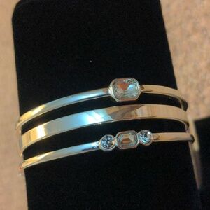 NINE WEST NWT 3 piece Silver Bangle Bracelets
